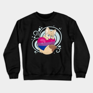 Bi Flag Heart Fennec Fox Crewneck Sweatshirt